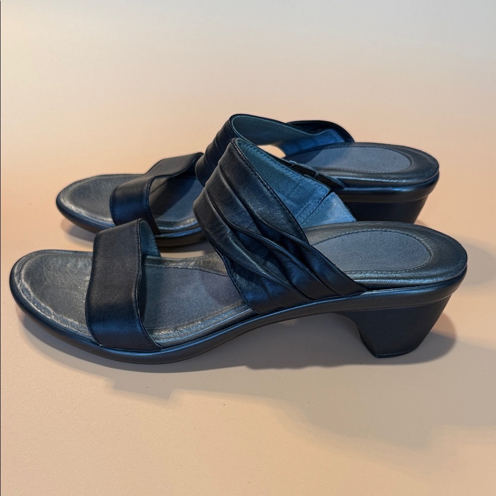 Naot Black Leather Slide Mules - Picture 3 of 6